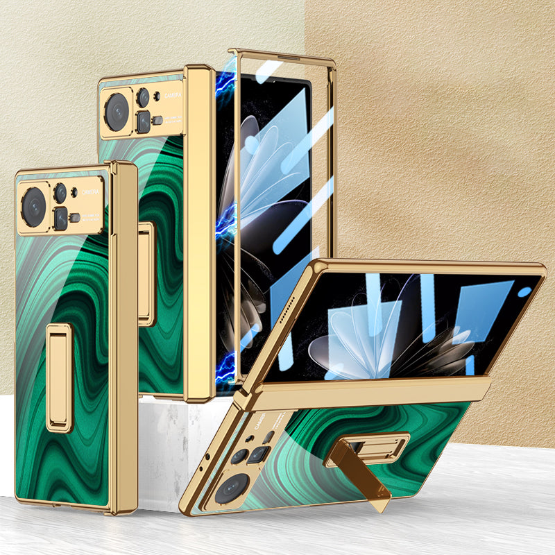 GKK For Xiaomi Mix Fold 2 5G Magnetic Hinge Protection Hard PC Phone Case Pattern Printing Kickstand Protective Shell Cover with Tempered Glass Film GKK For Xiaomi Mix Fold 2 5G Magnetic Hinge Protection Hard PC Phone Case Pattern Printing Kickstand Protective Shell Cover with Tempered Glass Film